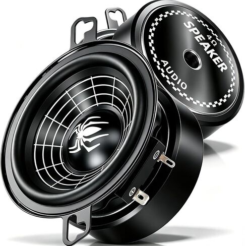 3.5 Inch Speakers, 600W 4 Ohm 3.5 In Speaker Car Audio Aluminum Cone Woofer | Deep Bass & Clear Mid-Low Frequency, High Sensitivity Stereo, Spider Design, Shockproof/Professional Car Audio System 2 Pack in Kuwait