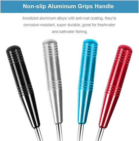4 Pack Fishing Hook Remover, Portable Deep Throat Unhooking Tool | Stainless Steel, Adjustable Rotating Hook Extractor Dehooker with Storage Tube, for Freshwater Saltwater Fishing in Saudi Arabia
