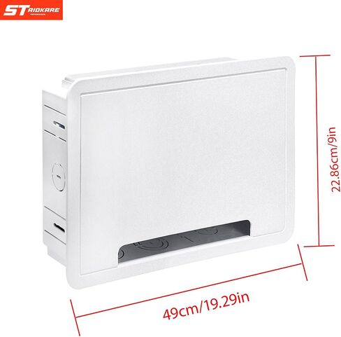 9" Recessed in-Wall Media Box with Outlet - Cable Management Enclosure for TV, WiFi Router & Network Devices - Flush Mount Wall Box for Samsung One Connect, Streaming Players (White) in Saudi Arabia
