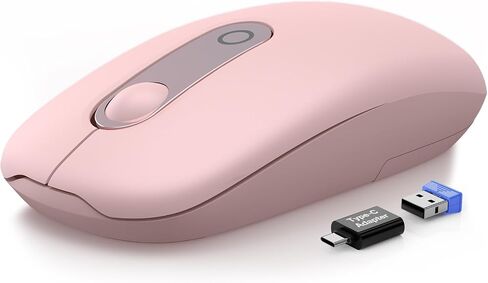 ماوس لاسلكي للكمبيوتر المحمول من SABLUTE، ماوس كمبيوتر هادئ 2.4G، محول USB-C in Kuwait