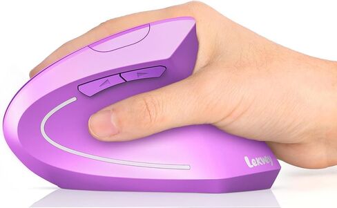 Lekvey Ergonomic Mouse, Rechargeable Vertical Wireless Mouse, Green Purple | USB-C Charging, 2.4G Wireless, 800/1200/1600 DPI, Quiet Clicks, 6 Buttons, Carpal Tunnel Mouse, for Laptop, PC, Computer, Mac in Saudi Arabia