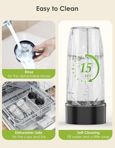 Smoothie Blender, 1100W Personal Blender for Shakes and Smoothies, Blenders and Grinder Combo for Kitchen with 2 * 22 Oz To-Go Cup and Lid for Protein Shake, Baby Food, Frozen Drink in Saudi Arabia