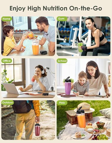 Smoothie Blender, 1100W Personal Blender for Shakes and Smoothies, Blenders and Grinder Combo for Kitchen with 2 * 22 Oz To-Go Cup and Lid for Protein Shake, Baby Food, Frozen Drink in Saudi Arabia