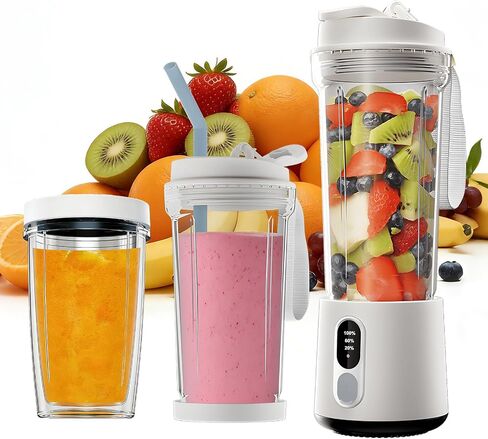 Portable Blender for Shakes and Smoothies - 300 Watt Small Blender 500ML Electric Juicer Personal Blenders for Shakes and Smoothies Portable juicer with Type-C Rechargeable in Saudi Arabia