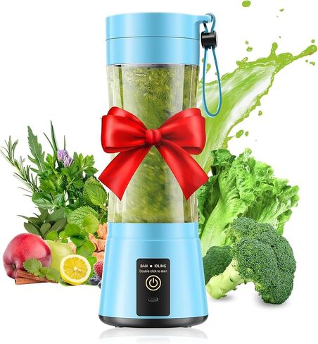 Small Portable Personal Size Blender, 12oz Travel Blender Make Smoothies | BAP-Free Mini Blender with Powerful Blending 6 Stainless Steel Blades, High Blending Speed Freshly Squeezed Anytime, Anywhere in Saudi Arabia