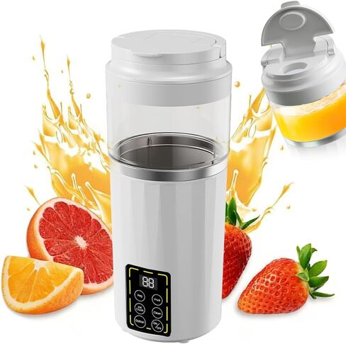 Portable Blender, Small Smoothie & Shake Maker with 12 Blades, 4 4-speed adjustable function and LED Display, USB C Rechargeable Juice Mixer with Extra Lid for Travel, Gym, Home, 15.5oz in Saudi Arabia