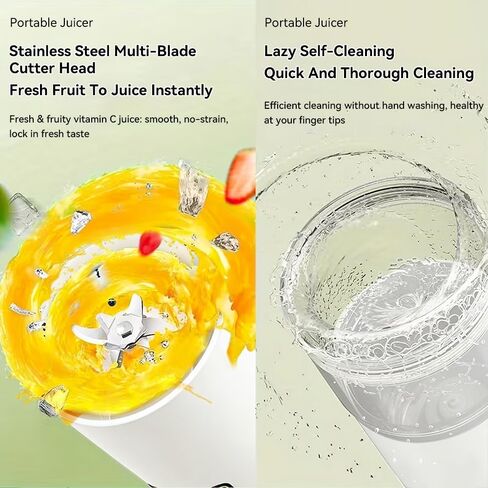 Portable Blender, Small Smoothie & Shake Maker with 12 Blades, 4 4-speed adjustable function and LED Display, USB C Rechargeable Juice Mixer with Extra Lid for Travel, Gym, Home, 15.5oz in Saudi Arabia