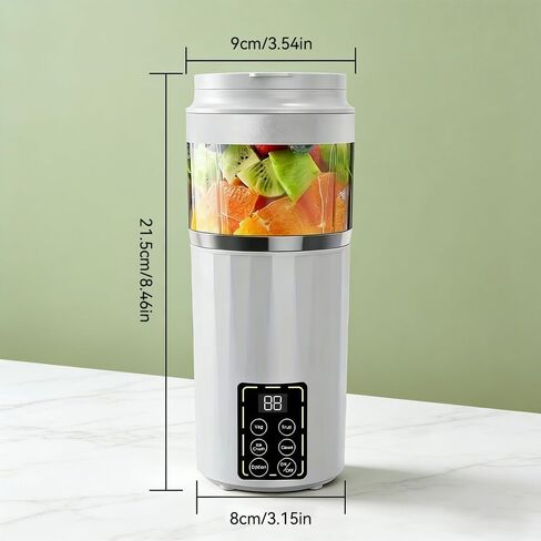 Portable Blender, Small Smoothie & Shake Maker with 12 Blades, 4 4-speed adjustable function and LED Display, USB C Rechargeable Juice Mixer with Extra Lid for Travel, Gym, Home, 15.5oz in Saudi Arabia