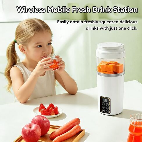 Portable Blender, Small Smoothie & Shake Maker with 12 Blades, 4 4-speed adjustable function and LED Display, USB C Rechargeable Juice Mixer with Extra Lid for Travel, Gym, Home, 15.5oz in Saudi Arabia
