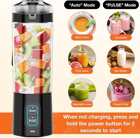 GVODE Personal Blender, Portable Blender for-Smoothies, 24oz Large Capacity | BPA Free, Leakproof-Lid and Sip Spout, USB-C Rechargeable, IPX8 Waterproof in Saudi Arabia