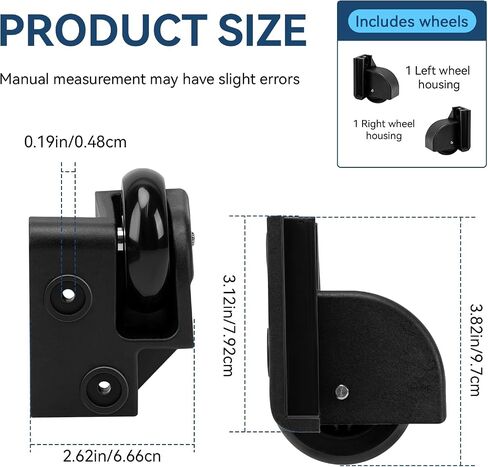 Replacement Wheels for Pelican 1510 1560 Case, Left Right Wheel Housing Kit in Kuwait