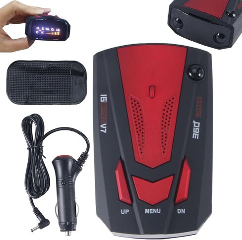 Radar Detectors for Cars: Speed Sentinel Radar Detector Long Range Detection 360 Degree,LED Display,Voice Alerts,Mute Memory for City Road/Highway, Ideal Gifts, Red in Saudi Arabia