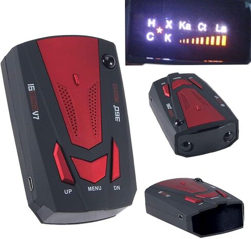 Radar Detectors for Cars: Speed Sentinel Radar Detector Long Range Detection 360 Degree,LED Display,Voice Alerts,Mute Memory for City Road/Highway, Ideal Gifts, Red in Saudi Arabia