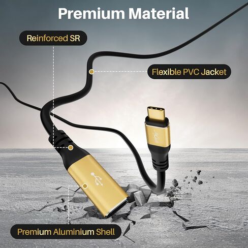 كابل تمديد USB C بطول 25 قدمًا، سلك موسع USB 2.0 من النوع C ذكر إلى أنثى طويل للغاية، مزامنة البيانات والشحن، متوافق مع سلسلة iPhone 17/16/15، وSamsung Galax S25 S24، والكمبيوتر اللوحي، والمحول، وسماعات الرأس in Kuwait