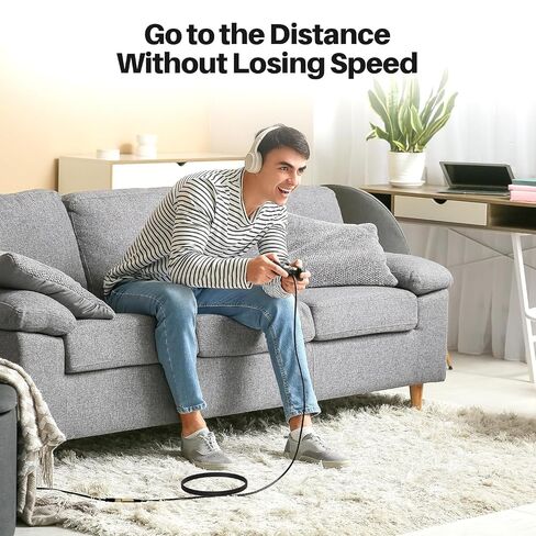 كابل تمديد USB C بطول 25 قدمًا، سلك موسع USB 2.0 من النوع C ذكر إلى أنثى طويل للغاية، مزامنة البيانات والشحن، متوافق مع سلسلة iPhone 17/16/15، وSamsung Galax S25 S24، والكمبيوتر اللوحي، والمحول، وسماعات الرأس in Kuwait