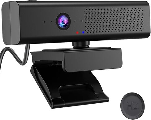 Full 1080P HD 3-in-1 Webcam: Camera and Speaker for Desktop Computer with Built-in 4 Microphones, External USB Web Cam with Magnetic Privacy Cover and Mute for Laptop, Streaming, Conference in Saudi Arabia