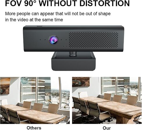 Full 1080P HD 3-in-1 Webcam: Camera and Speaker for Desktop Computer with Built-in 4 Microphones, External USB Web Cam with Magnetic Privacy Cover and Mute for Laptop, Streaming, Conference in Saudi Arabia