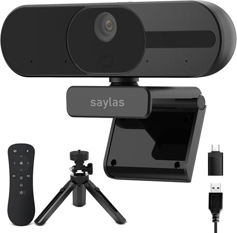 saylas 4K Webcam with Microphone, 78°FOV FHD PC Camera with 4K/2K/30fps, 1080P/60fps, Privacy Cover, USB Web Cam, Autofocus, External Webcam for PC, Computer Web Camera for Laptop, Mac, Zoom in Saudi Arabia