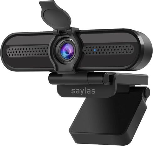 saylas 4K Webcam with Microphone, 78°FOV FHD PC Camera with 4K/2K/30fps, 1080P/60fps, Privacy Cover, USB Web Cam, Autofocus, External Webcam for PC, Computer Web Camera for Laptop, Mac, Zoom in Saudi Arabia