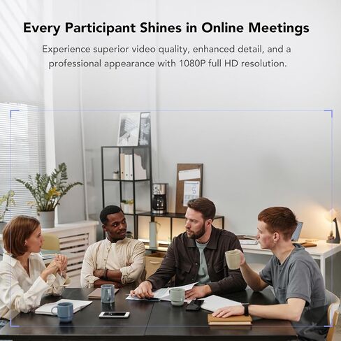 NUROUM C20 HD Video Conference Webcam with Microphone and Speaker | 4 Noise Cancelling MEMS Mics, 2MP CMOS Sensor, 100° FOV, 13ft Voice Pickup, Plug and Play, Broad Compatibility in Saudi Arabia