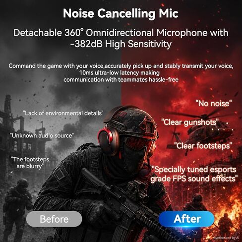 Wireless Gaming Headset with Mic Over Ear Headphones for PC,Xbox,PS5,Switch | 7.1 Surround Sound,50mm Drivers,Aluminum Frame,Noise Cancelling,RGB,Soft Ear Pads,Multi Platform Headset for Laptop Phone Mac in Saudi Arabia