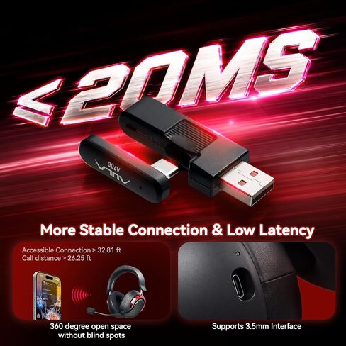 Wireless Gaming Headset with Mic Over Ear Headphones for PC,Xbox,PS5,Switch | 7.1 Surround Sound,50mm Drivers,Aluminum Frame,Noise Cancelling,RGB,Soft Ear Pads,Multi Platform Headset for Laptop Phone Mac in Saudi Arabia