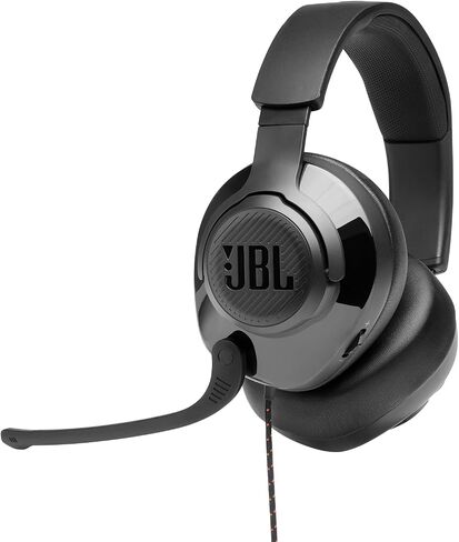 JBL Quantum 200 - Wired over-ear gaming headset with Voice focus directional flip-up mic and memory foam ear cushions (Black) in Saudi Arabia
