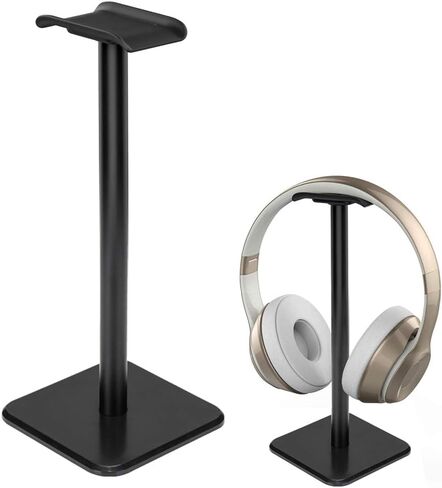 Headphone Stand Gaming Headset Holder Universal Aluminum Metal Headphone Holder Hanger with Aluminum Supporting Bar Flexible Headrest ABS Solid Base for All Headphone,White in Saudi Arabia