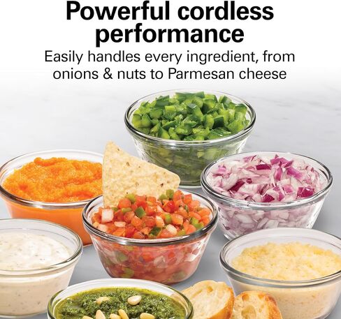 Hamilton Beach Powerful Cordless Mini Food Processor & Vegetable Chopper | 4 Cup Capacity | Fast Recharging, Includes Power Adapter | Chop, Puree, Emulsify, Grind Anywhere | Dishwasher Safe | Black in Saudi Arabia