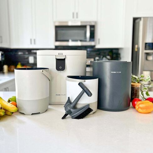 FoodCycler Eco 3 Home Food Processor and Recycler with Extra Bucket & Brush Pack – Efficient Electric Food Waste Disposer System for Home Use – 3L Bucket Capacity – White in Kuwait