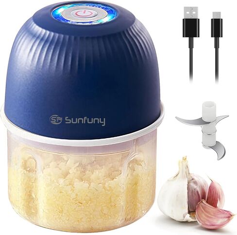 Mini Food Processor Cordless Chopper Set w/Multi 3 Bowl(400ml+250ml+100ml) | 6+3+2 Stainless Steel Blades, Safe PP/PS Jar, Small USB-C Rechargeable Garlic Chopper, Wireless Electric Veggie Meat Blender in Saudi Arabia