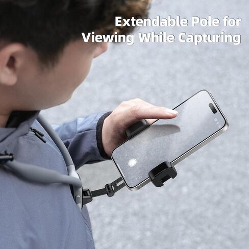 TELESIN Neck Phone Holder POV/Vlog Neck Mount for Phones with Phone Clip | Hands Free Phone Neck Holder w Chest Strap Neck Selfie Mount Video Recording for iPhone Samsung Google Pixel and All Phones in Kuwait