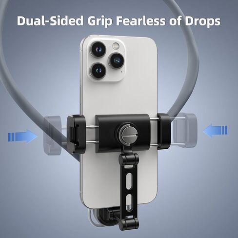 TELESIN Neck Phone Holder POV/Vlog Neck Mount for Phones with Phone Clip | Hands Free Phone Neck Holder w Chest Strap Neck Selfie Mount Video Recording for iPhone Samsung Google Pixel and All Phones in Kuwait