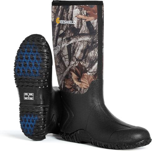 Rubber Boots for Men And Women, Waterproof Insulated Hunting & Work Boots with Steel Shank, Durable Anti-Slip Outdoor Boots for Farming, Gardening, Fishing, Mud Working(Black, Next G2 Camo) in Kuwait
