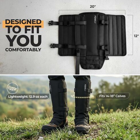 Foxelli Snake Gaiters للرجال والنساء، واقي ساق متين لحماية الأفعى | حماية قابلة للتعديل للساق السفلية للصيد والمشي لمسافات طويلة وأعمال المزرعة والخارج القوي in Kuwait