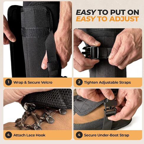 Foxelli Snake Gaiters للرجال والنساء، واقي ساق متين لحماية الأفعى | حماية قابلة للتعديل للساق السفلية للصيد والمشي لمسافات طويلة وأعمال المزرعة والخارج القوي in Kuwait