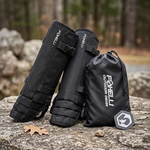Foxelli Snake Gaiters للرجال والنساء، واقي ساق متين لحماية الأفعى | حماية قابلة للتعديل للساق السفلية للصيد والمشي لمسافات طويلة وأعمال المزرعة والخارج القوي in Kuwait