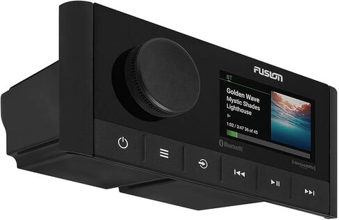 فيوجن MS-RA210 Marine AM/FM/BT/NEMA2000/Sirius XM جاهز ستيريو مع زوجين من الأصوات الرطبة Recon 6-S RGB عالية الإخراج 6.5 بوصة RGB إضاءة مكبرات صوت بحرية محورية، شواية فضية in Kuwait