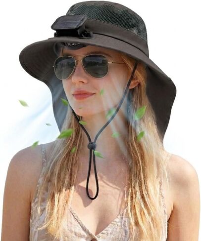 Zaximap Solar Power Fan Hat for Men Women Outdoor Must Have Fishing Essentials Useful Gifts Dad Mens with uv Protection in Saudi Arabia