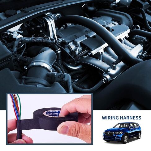 Wire Harness Tape, Automotive Cloth Electrical Tape | 3/4" x 50 FT, Chemical Fiber Cloth, High Temp, Wiring Harness Loom, Auto Electrical Wrap, Protection, Insulation, 1 Piece in Saudi Arabia