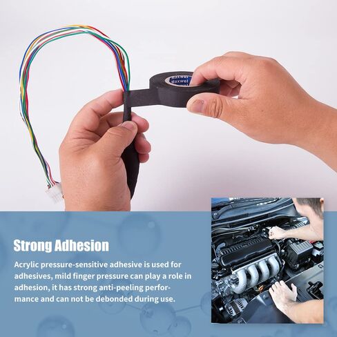 Wire Harness Tape, Automotive Cloth Electrical Tape | 3/4" x 50 FT, Chemical Fiber Cloth, High Temp, Wiring Harness Loom, Auto Electrical Wrap, Protection, Insulation, 1 Piece in Saudi Arabia