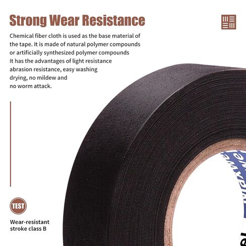 Wire Harness Tape, Automotive Cloth Electrical Tape | 3/4" x 50 FT, Chemical Fiber Cloth, High Temp, Wiring Harness Loom, Auto Electrical Wrap, Protection, Insulation, 1 Piece in Saudi Arabia