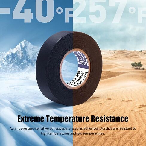 Wire Harness Tape, Automotive Cloth Electrical Tape | 3/4" x 50 FT, Chemical Fiber Cloth, High Temp, Wiring Harness Loom, Auto Electrical Wrap, Protection, Insulation, 1 Piece in Saudi Arabia