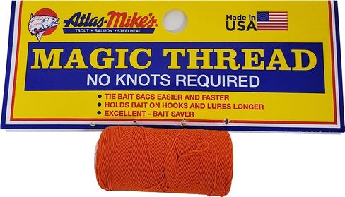 Atlas Mike’s Magic Thread – No-Knot Bait Thread for Tying Roe Sacs, Holding Soft Baits & Securing Chicken Liver or Shrimp – Elastic Fishing Thread with Optional Dispenser in Saudi Arabia