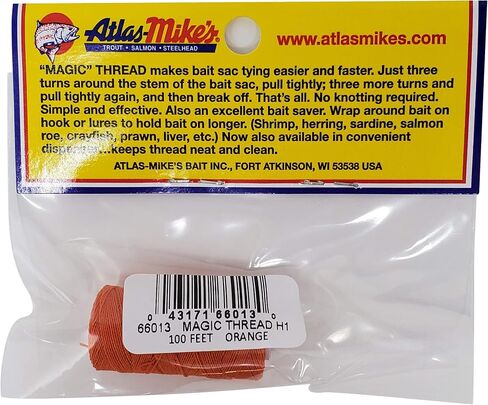 Atlas Mike’s Magic Thread – No-Knot Bait Thread for Tying Roe Sacs, Holding Soft Baits & Securing Chicken Liver or Shrimp – Elastic Fishing Thread with Optional Dispenser in Saudi Arabia