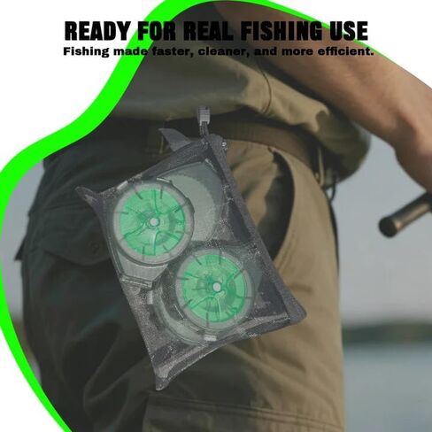 FONMANG Fishing Line Storage Box - Fishing Leader Holder for Fluorocarbon Fishing Line, Fly Fishing Accessories & Fishing Tackle Organizer with Spool Holder for Fishing Leaders in Kuwait