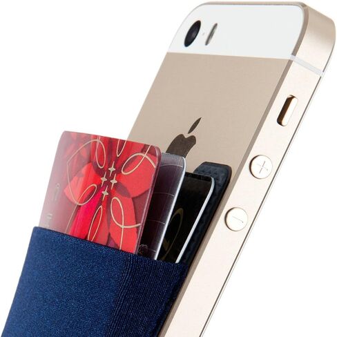 Sinjimoru Basic Cell Phone Wallet Stick on, Card Holder for Back of Phone Working as Adhesive Stretchy iPhone Wallet. Sinji Pouch Basic 2 Black | Sinji Pouch Basic 2, stretchy adhesive phone pouch, holds 3-5 cards & cash, 3M tape, universal fit, slim wall in Kuwait