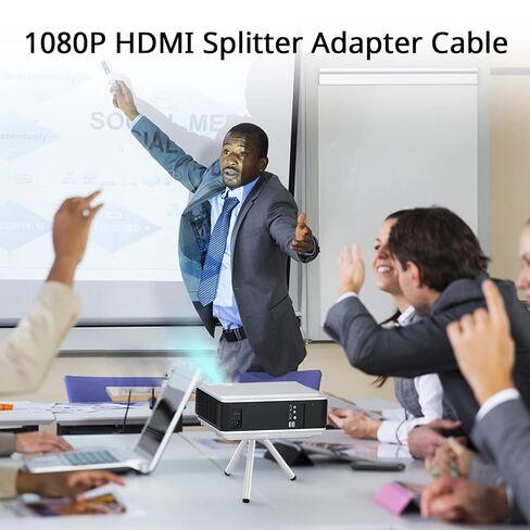 Marmoin Hdmi Splitter 1 in 2 Out, Copy Same Content to 2 Screens Not Expand | HDMI Splitter 1080p 1x2 Cables Male to Dual Female for HDTV,Monitor,Projector, Only Mirror Two Same-Size TVs at The Same Time in Saudi Arabia