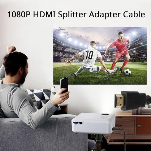 Marmoin Hdmi Splitter 1 in 2 Out, Copy Same Content to 2 Screens Not Expand | HDMI Splitter 1080p 1x2 Cables Male to Dual Female for HDTV,Monitor,Projector, Only Mirror Two Same-Size TVs at The Same Time in Saudi Arabia