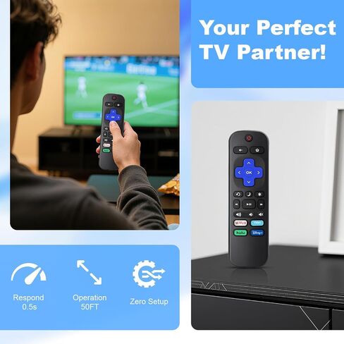 (3 Pack) Replacement Remote for Roku-TV-Remote, for TCL/Hisense/Onn Roku TV | Universal for Westinghouse/Philips/Sharp Roku TV Control, No Setup Required, 4 Streaming Shortcuts, ABS Material, 3 Backups in Saudi Arabia